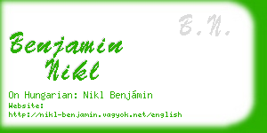 benjamin nikl business card