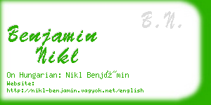 benjamin nikl business card